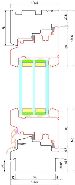 Modern Line Компланарное окно - 78/94 и 90/106 профиль